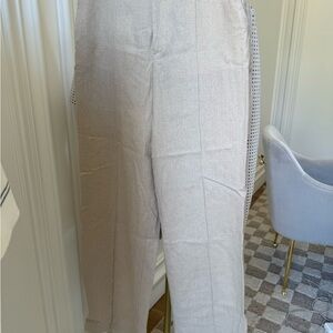 Zara Women's Light Beige linen trousers